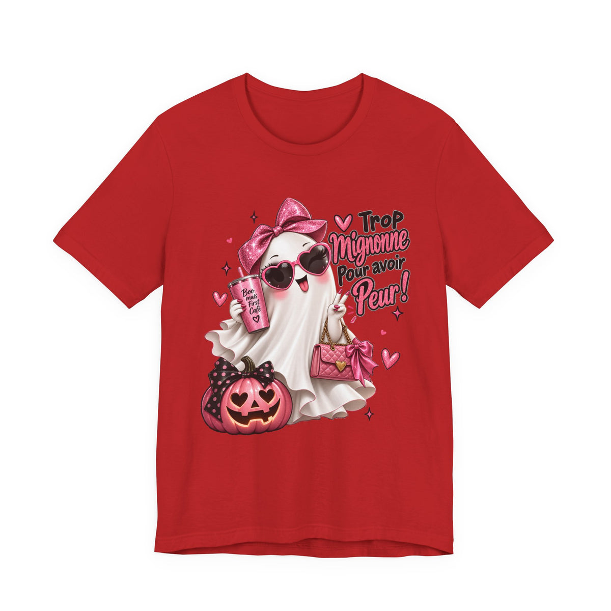 Cute Pink Ghost Halloween T-Shirt | Coquette Luxe