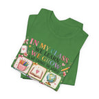 In My Class We Learn We Grow Teacher Illustration T-Shirt | School Icons