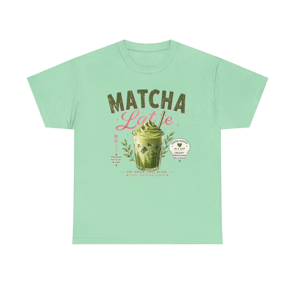 Matcha Latte T-Shirt | Iced Matcha Cup Graphic, Green Tea Tee