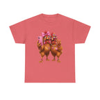 Two Chickens Taking Selfie T-Shirt | Funny Poultry Illustration