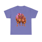 Two Chickens Taking Selfie T-Shirt | Funny Poultry Illustration