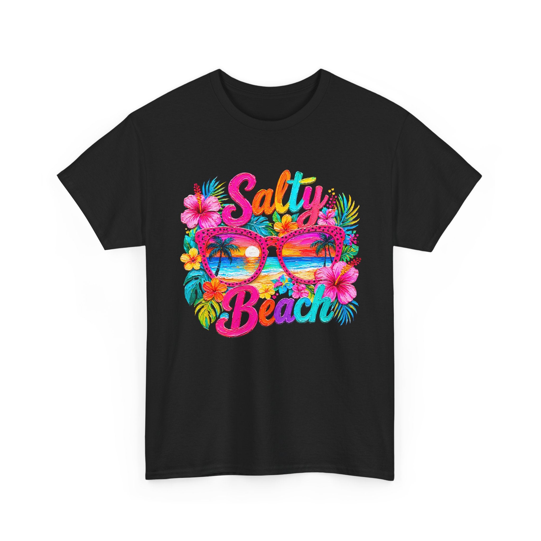 Salty Beach sunglasses floral design T-Shirt | tropical summer vibes