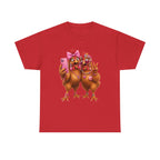 Two Chickens Taking Selfie T-Shirt | Funny Poultry Illustration