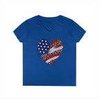 American Flag Leopard Heart T-Shirt | V-Neck Patriotic Tee