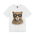Leopard with Sunglasses Tee | Gold Chain Cheetah Graphic Shirt