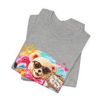Teddy Bear Pool Float Tee | Summer Bear with Sunglasses and Flamingo