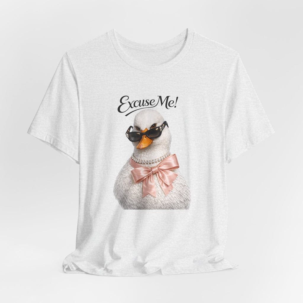 Excuse Me ! T-shirt Cygne Stylé — T-shirt graphique avec lunettes de soleil mignonnes et nœud papillon