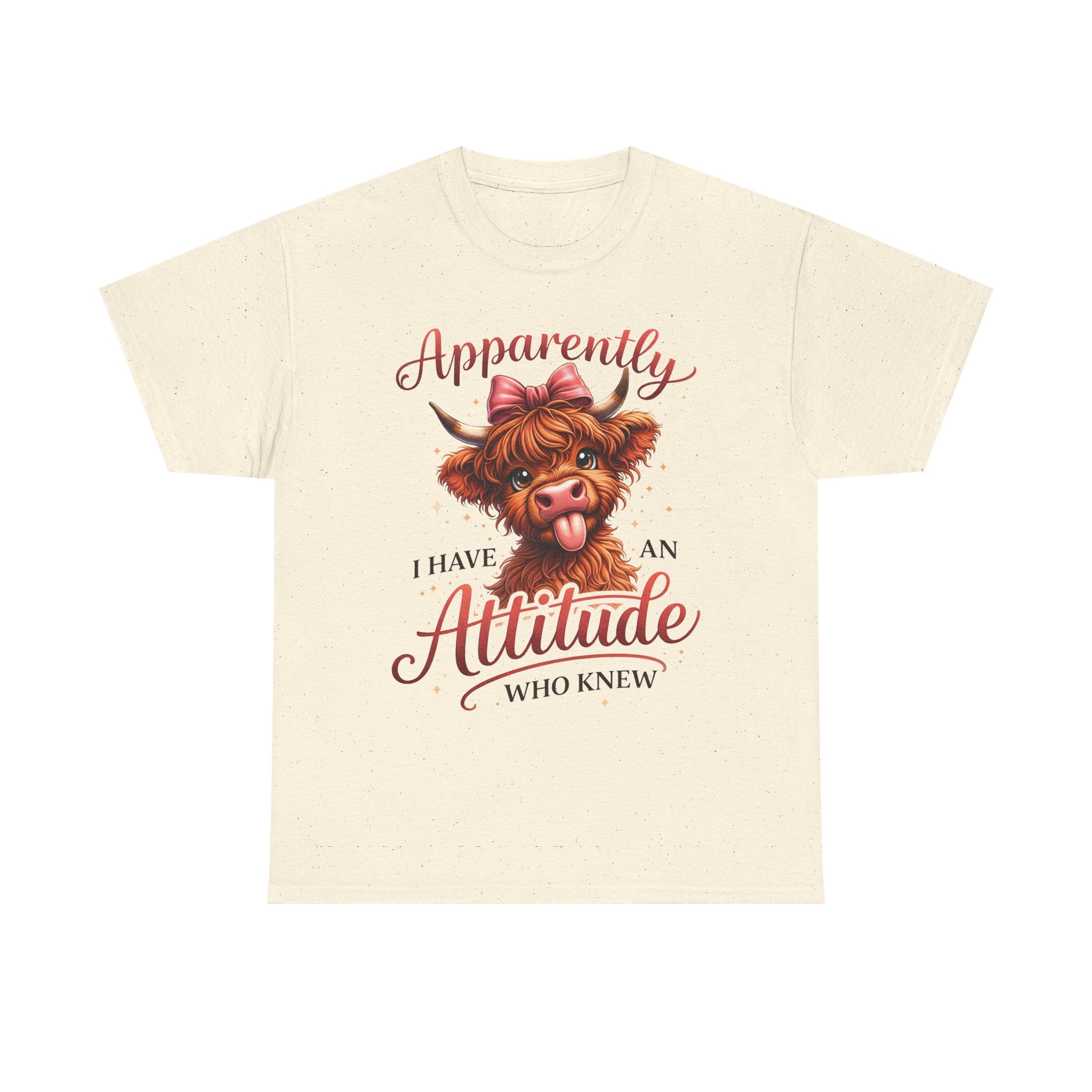 Apparently I Have An Attitude Cow T-Shirt | Cute Highland Cow Graphic