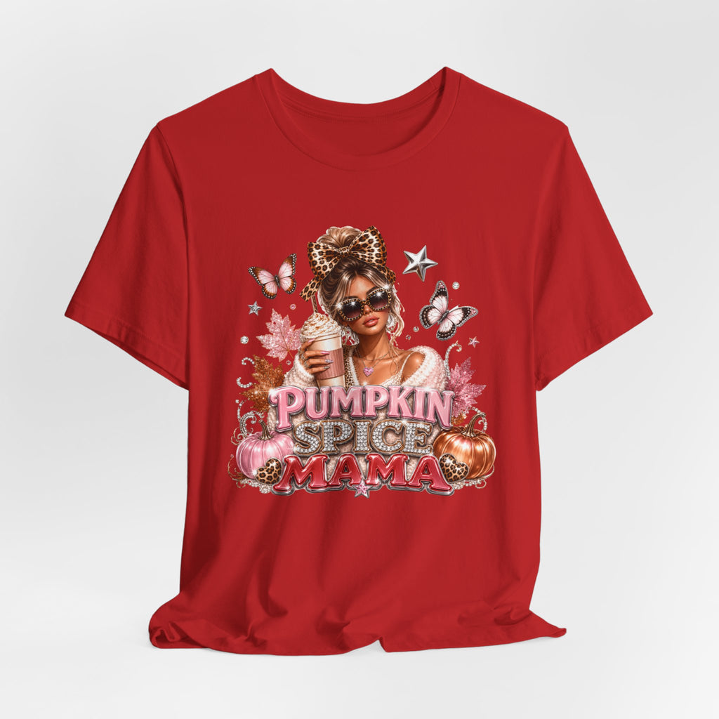 Pumpkin Spice Mama Tee | Cozy Fall Graphic T-Shirt for Women | Cute Autumn Coffee Lover Shirt