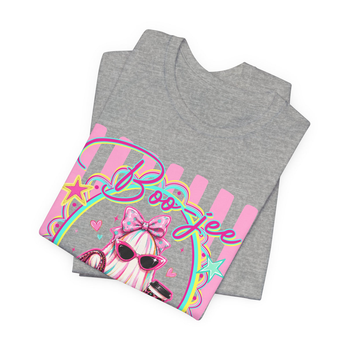 Boo-Jee Ghost Tee — Kawaii Fashion Ghost Graphic T-Shirt with Purse & Coffee