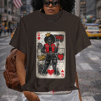 Queen of Hearts Playing Card Tee | Retro Street Art Queen, Love Hearts Design