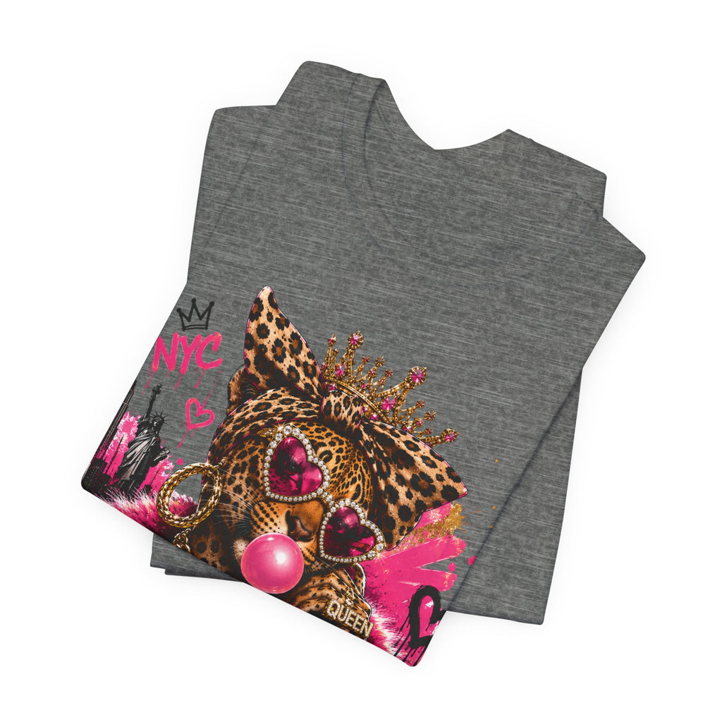Too Glam To Care Tee — Leopard Crown Cat Graphic Shirt