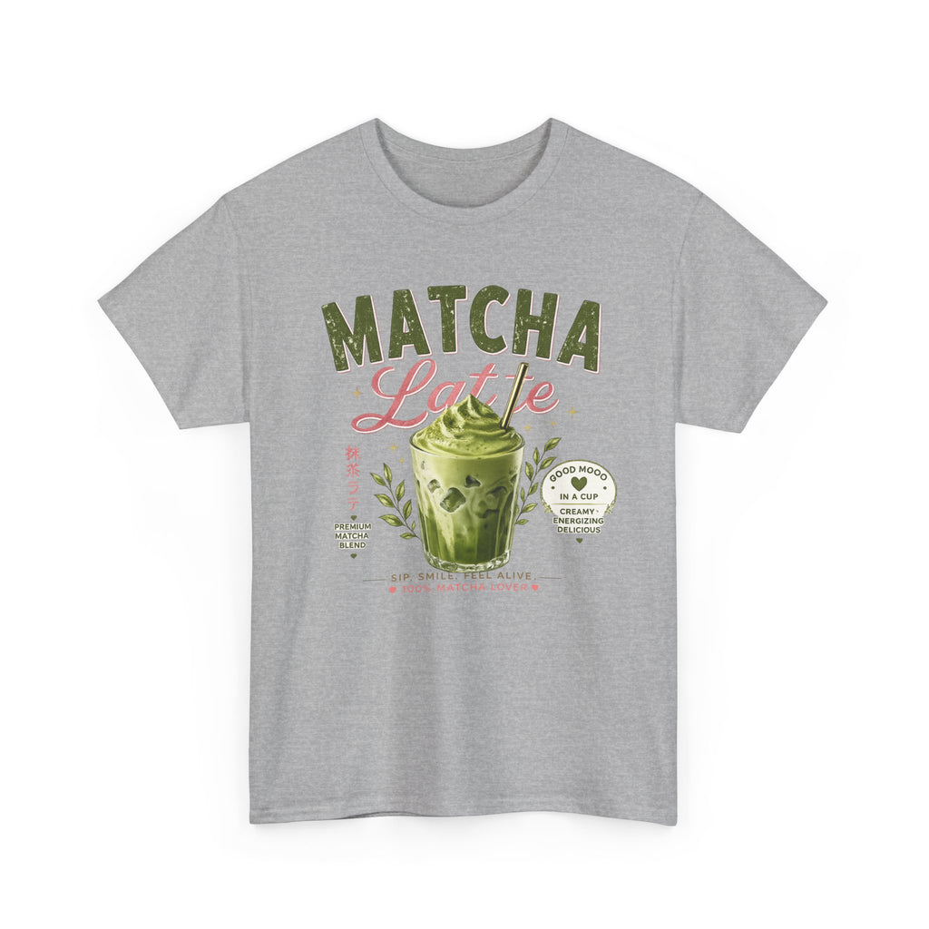 Matcha Latte T-Shirt | Iced Matcha Cup Graphic, Green Tea Illustration