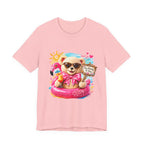 Teddy Bear Pool Float Tee | Summer Bear with Sunglasses and Flamingo