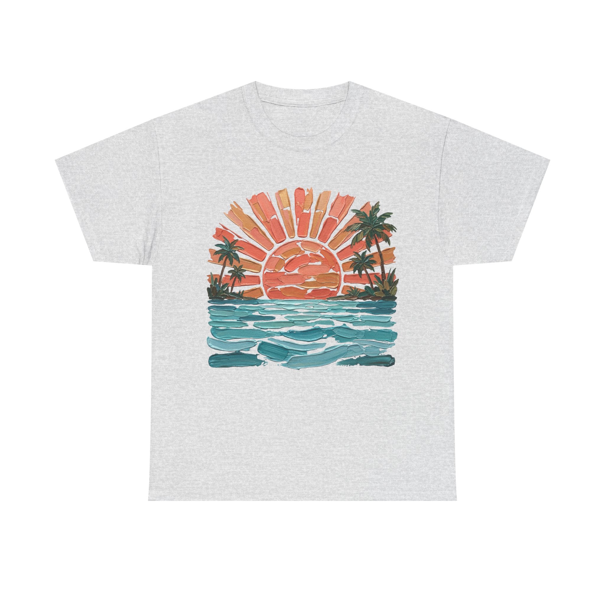 Vintage Sunset Palm Beach T-Shirt | Retro Surf Waves Tee