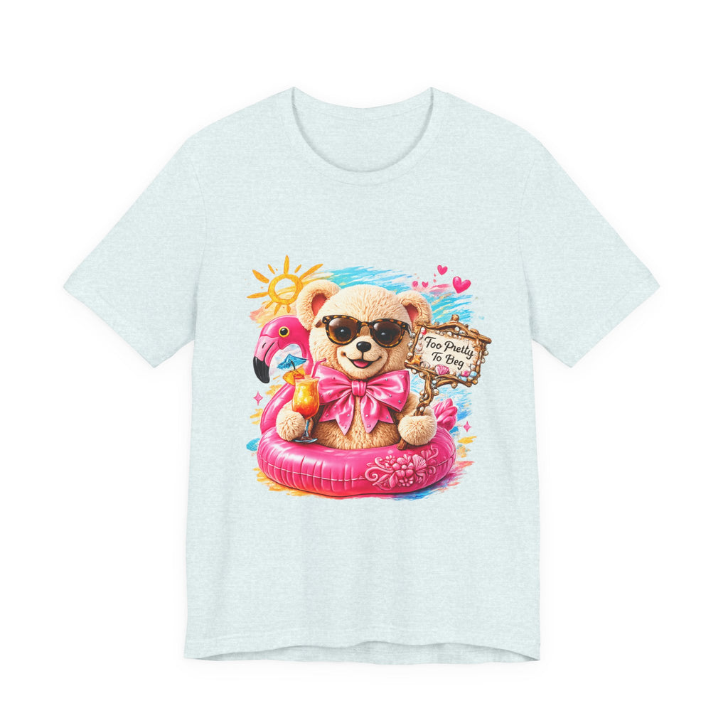 Teddy Bear Pool Float Tee | Summer Bear with Sunglasses and Flamingo