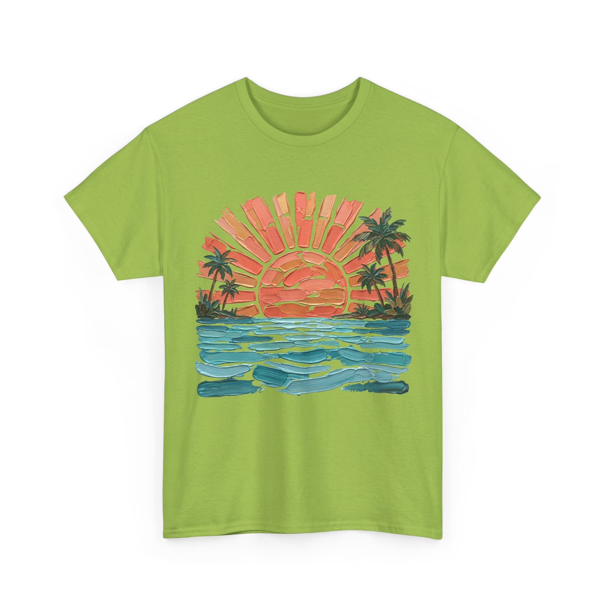 T-Shirt Vintage Coucher de soleil Palm Beach | T-Shirt Rétro Vagues Surf