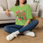 Hello Summer Vibes Watermelon Floral Leopard Print T-Shirt