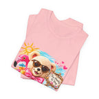 Teddy Bear Pool Float Tee | Summer Bear with Sunglasses and Flamingo