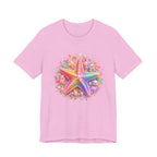 Rainbow Starfish T-Shirt | Colorful Seashell Beach Art