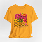 God Is Good all the time T-Shirt | Floral Retro Typography