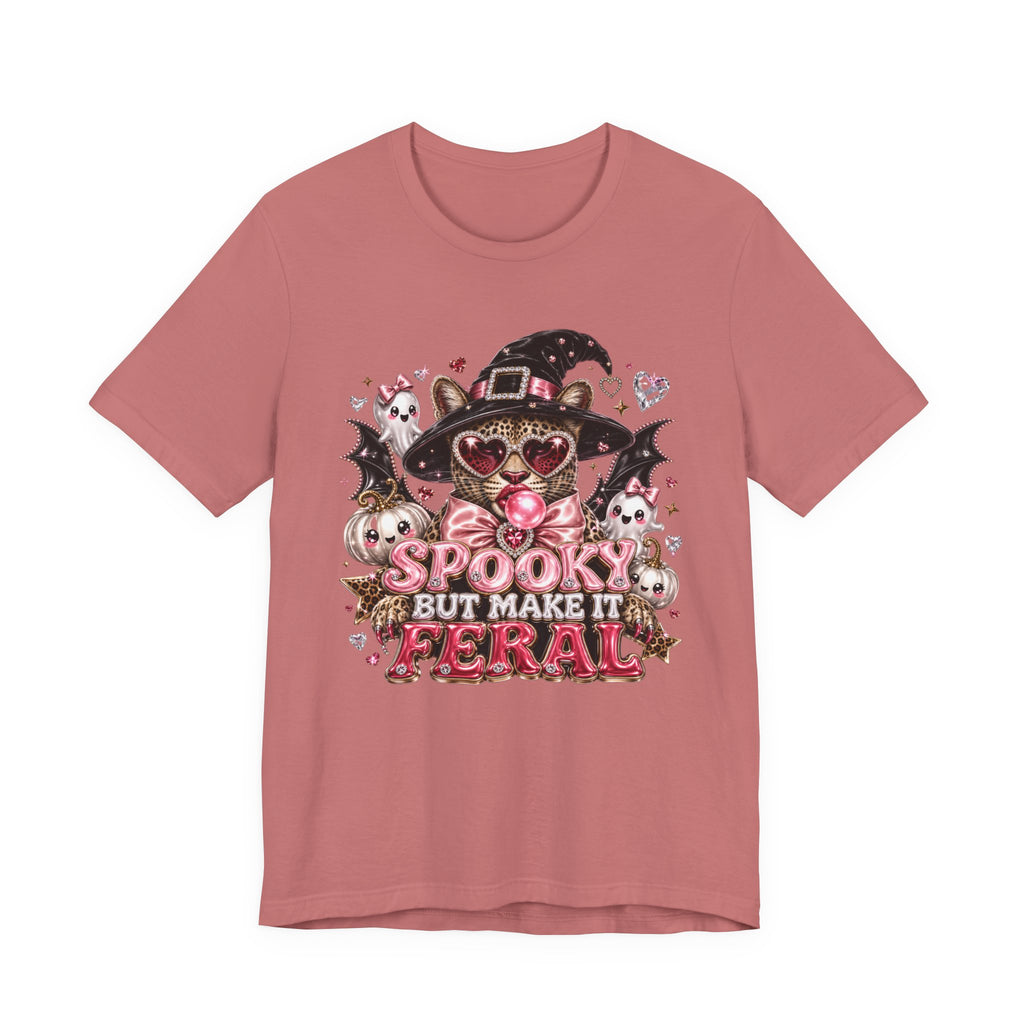 Spooky But Make It Feral Tee — Cute Witch Cat Halloween T-Shirt