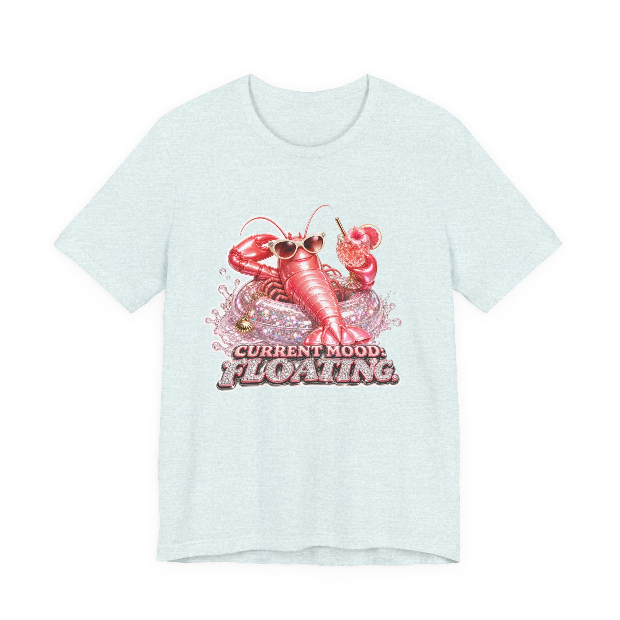 Floating Lobster Graphic Tee — "Current Mood: Floating" Summer Shirt