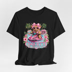 Coquette Island Cow Club T-Shirt | Cute Highland Cow Pink Jet Ski Summer Graphic Tee