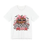 Spooky Mama T-Shirt — Cute Halloween Leopard Pumpkin Graphic Tee for Moms
