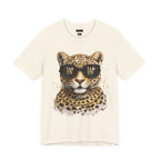 Leopard with Sunglasses Tee | Gold Chain Cheetah Graphic Shirt