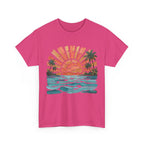 Vintage Sunset Palm Beach T-Shirt | Retro Surf Waves Tee
