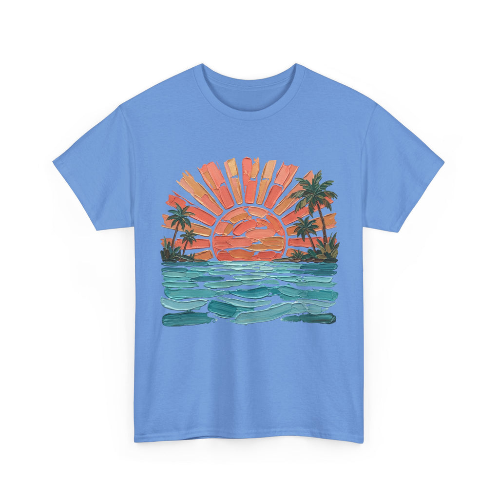 T-Shirt Vintage Coucher de soleil Palm Beach | T-Shirt Rétro Vagues Surf