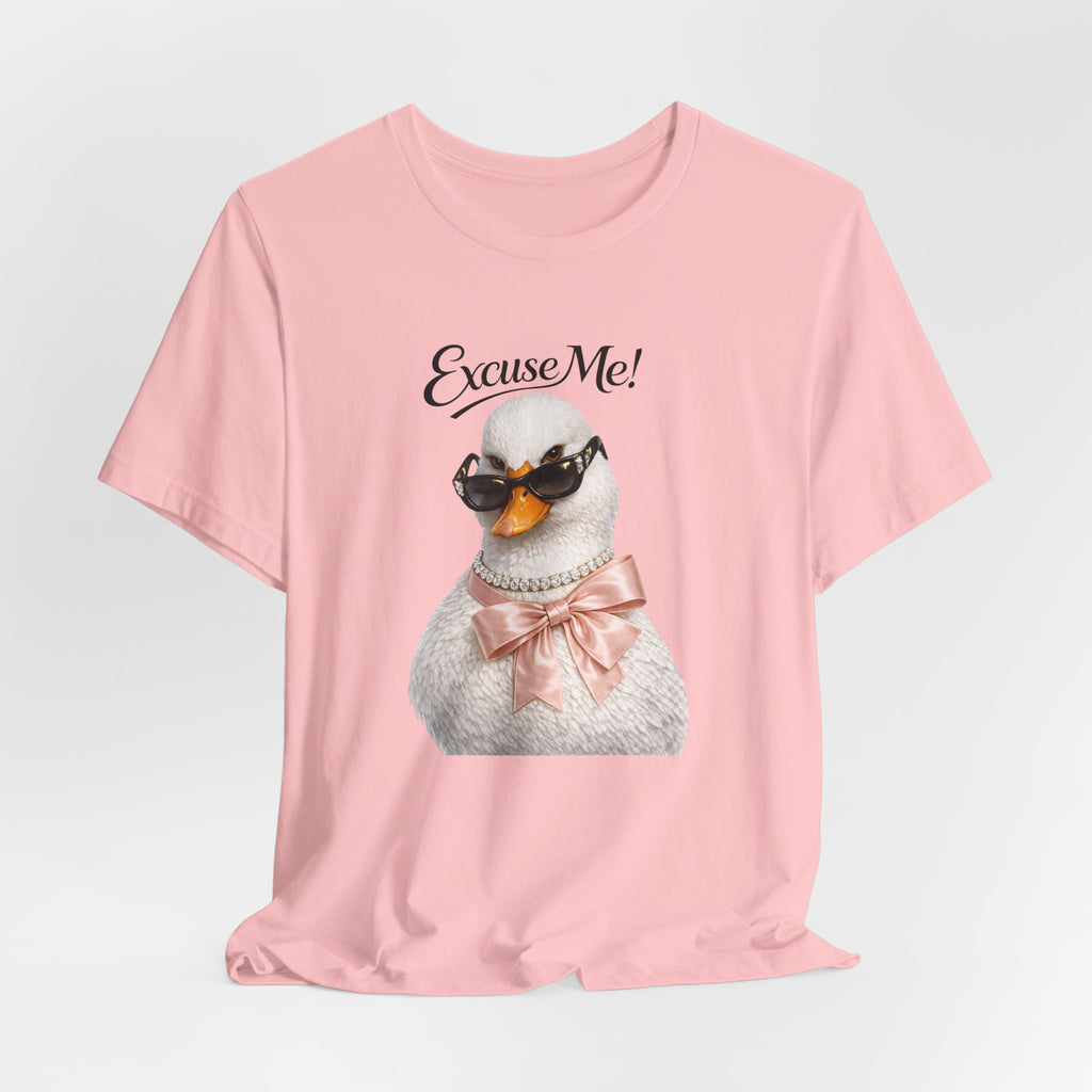 Excuse Me ! T-shirt Cygne Stylé — T-shirt graphique avec lunettes de soleil mignonnes et nœud papillon