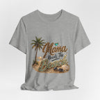 Mama Needs The Beach T-Shirt | Palm Tree, Seashells, Leopard Script