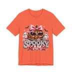 Spooky Mama T-Shirt — Cute Halloween Leopard Pumpkin Graphic Tee for Moms