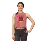 Beach Queen Cat Graphic Crop Top | Tropical Flamingo Bubblegum Retro