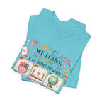 In My Class We Learn We Grow Teacher Illustration T-Shirt | School Icons