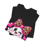 Pink Ghost Halloween T-Shirt with Leopard Bow