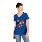 American Flag Leopard Heart T-Shirt | V-Neck Patriotic Tee