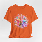 Rainbow Starfish T-Shirt | Colorful Seashell Beach Art