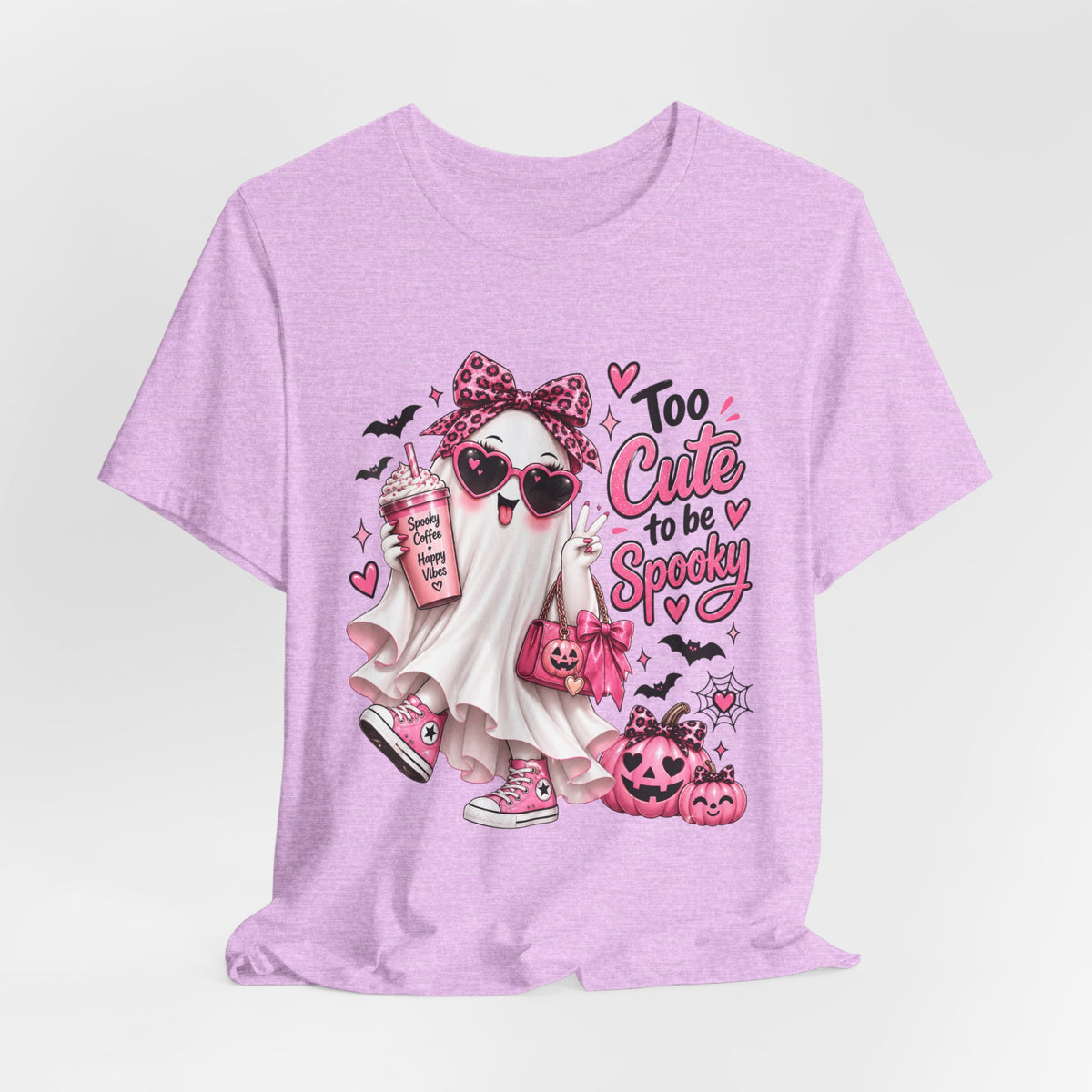 Cute Ghost Halloween T-Shirt | Too Cute to Be Spooky | Coquette Luxe