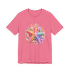 Rainbow Starfish T-Shirt | Colorful Seashell Beach Art