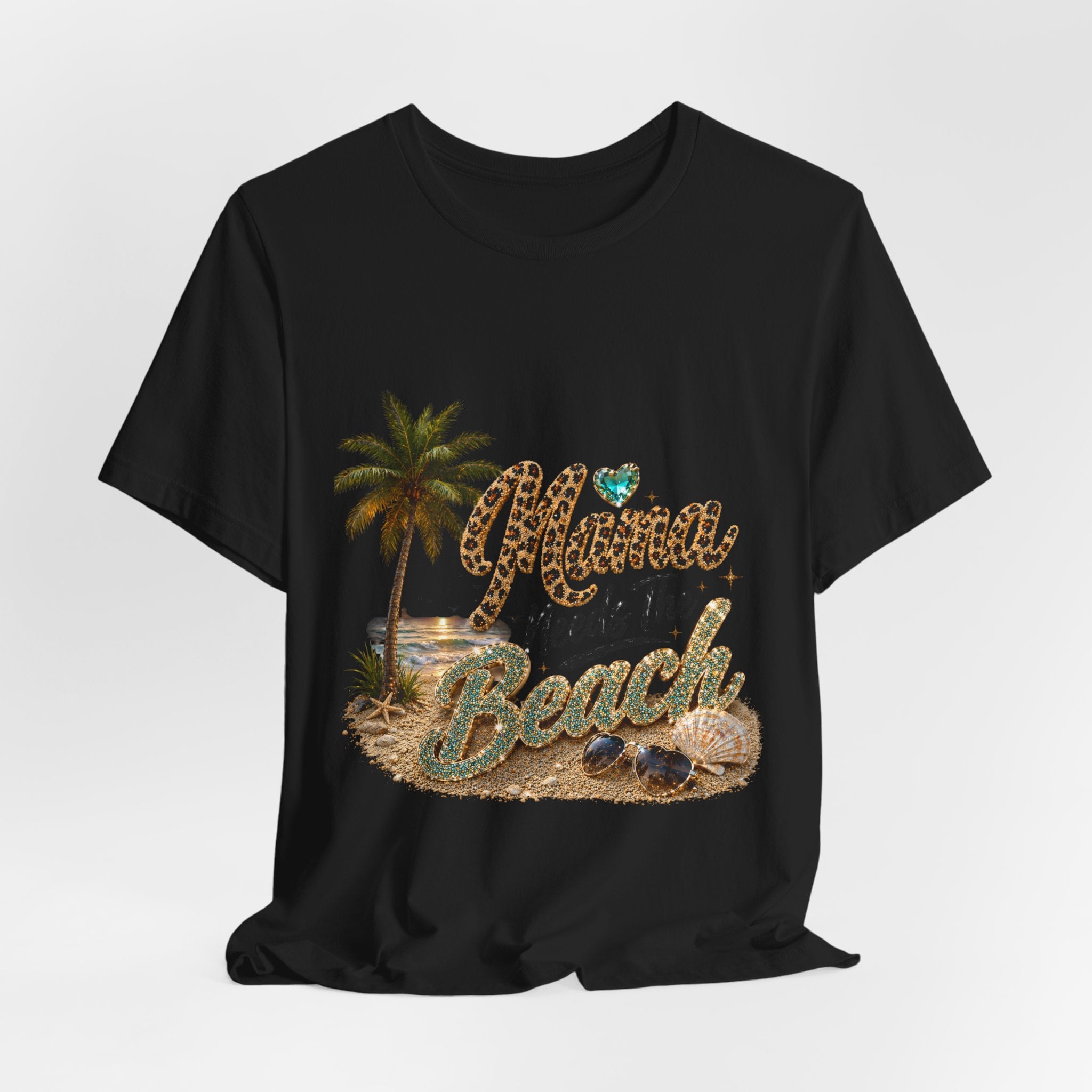 Mama Needs The Beach T-Shirt | Palm Tree, Seashells, Leopard Script