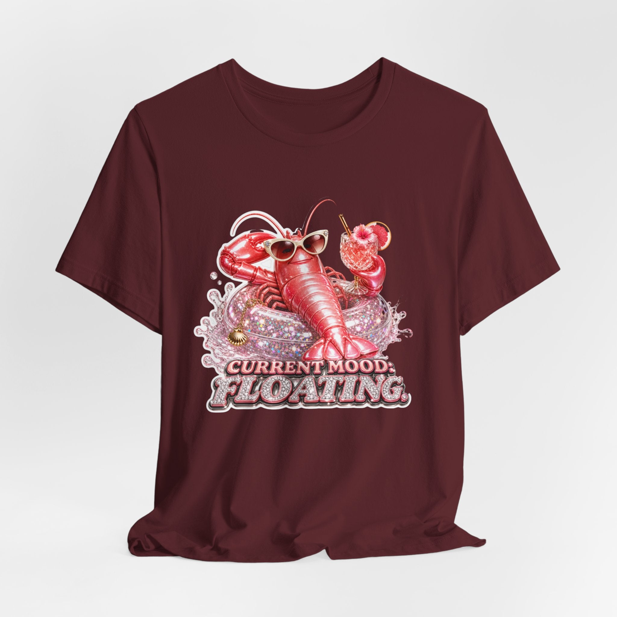 Floating Lobster Graphic Tee — "Current Mood: Floating" Summer Shirt