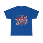 Teacher lightning bolt design T-shirt | cherries, letters, hearts, stationery