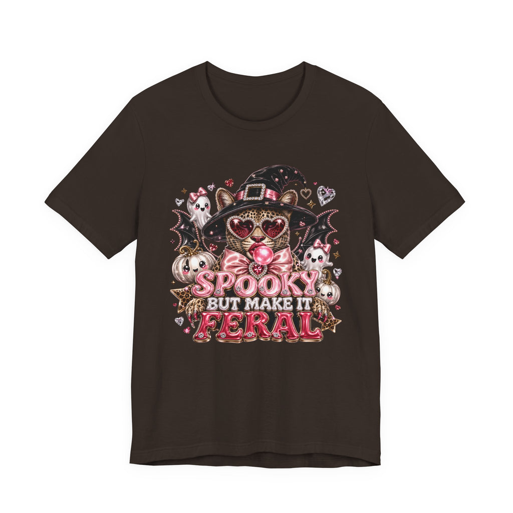 Spooky But Make It Feral Tee — Cute Witch Cat Halloween T-Shirt