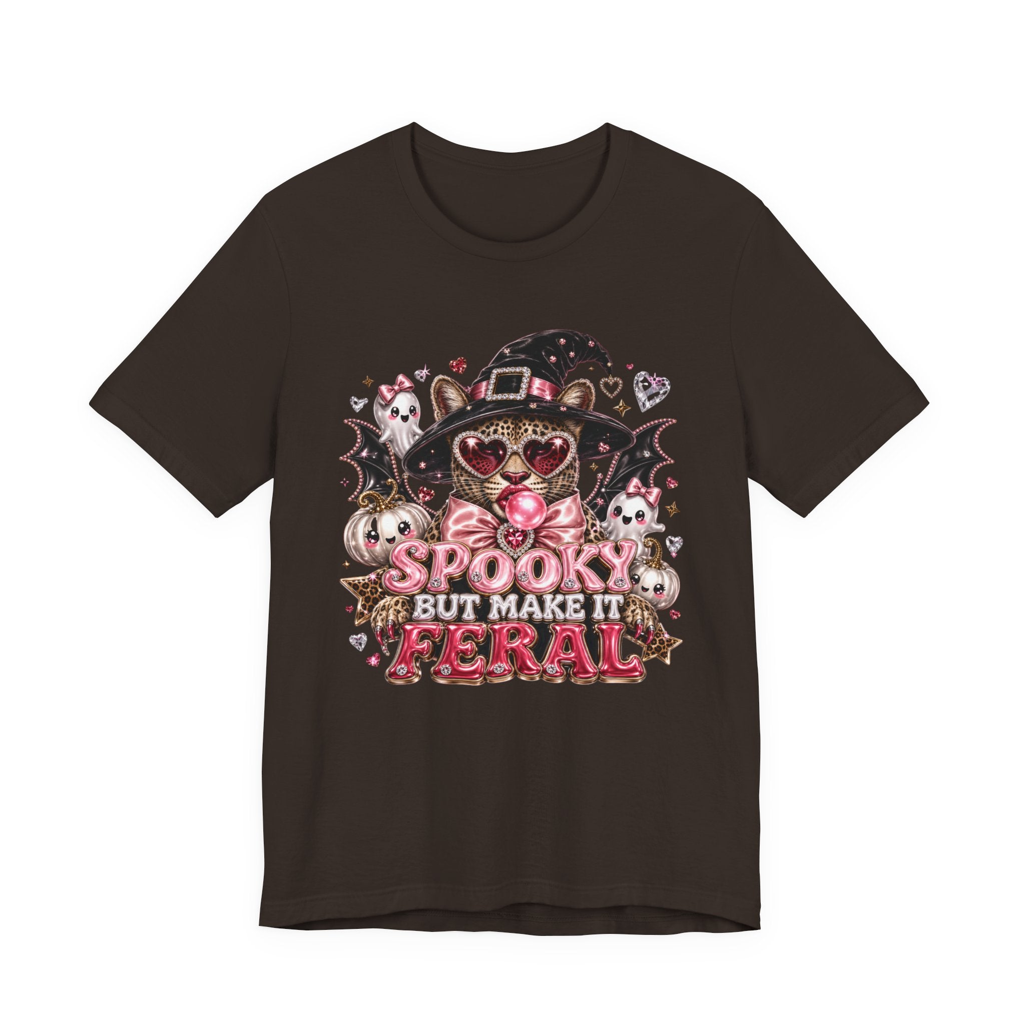 Spooky But Make It Feral Tee — Cute Witch Cat Halloween T-Shirt