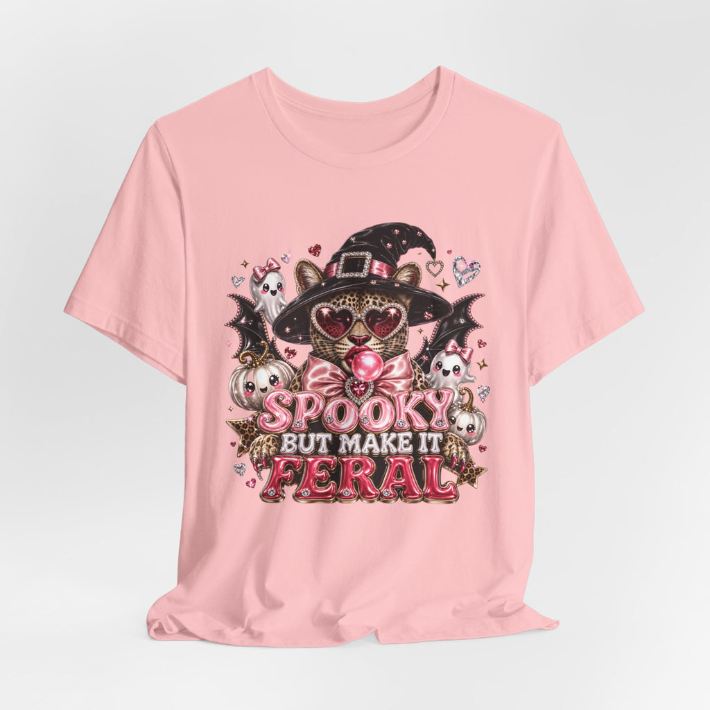 Spooky But Make It Feral Tee — Cute Witch Cat Halloween T-Shirt