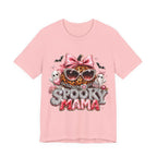 Spooky Mama T-Shirt — Cute Halloween Leopard Pumpkin Graphic Tee for Moms