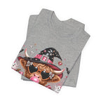 Halloween Cow T-Shirt — "Too Cute to Haunt" Cute Witch Cow Graphic Tee